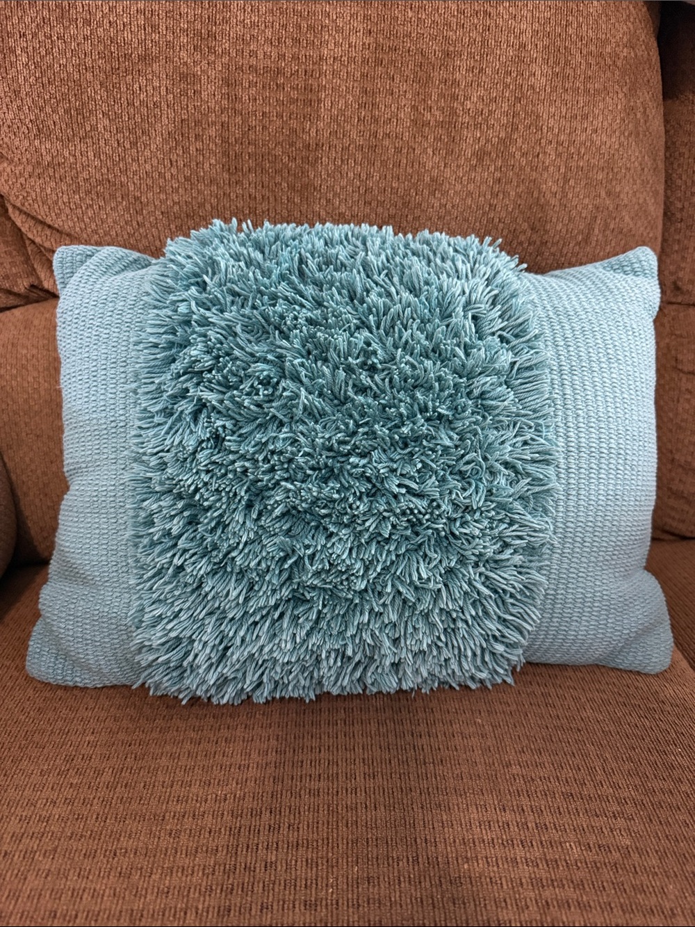 Target Seafoam Shag and Knit Accent Pillow
